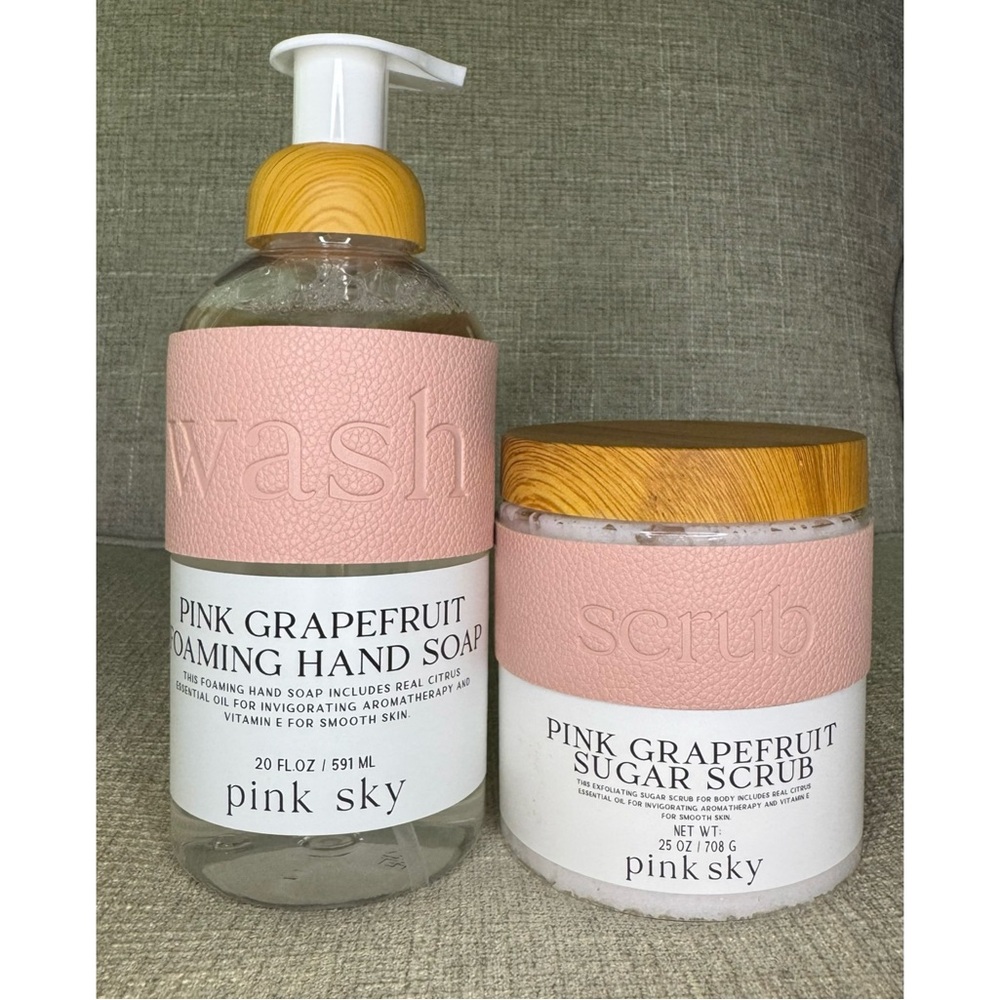 Pink Grapefruit Foaming Hand Soap and Sugar Scrub Set